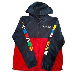 Ken Block Hoonigan 43 Windbreaker Flags Jacket Medium Hooded Windbreaker